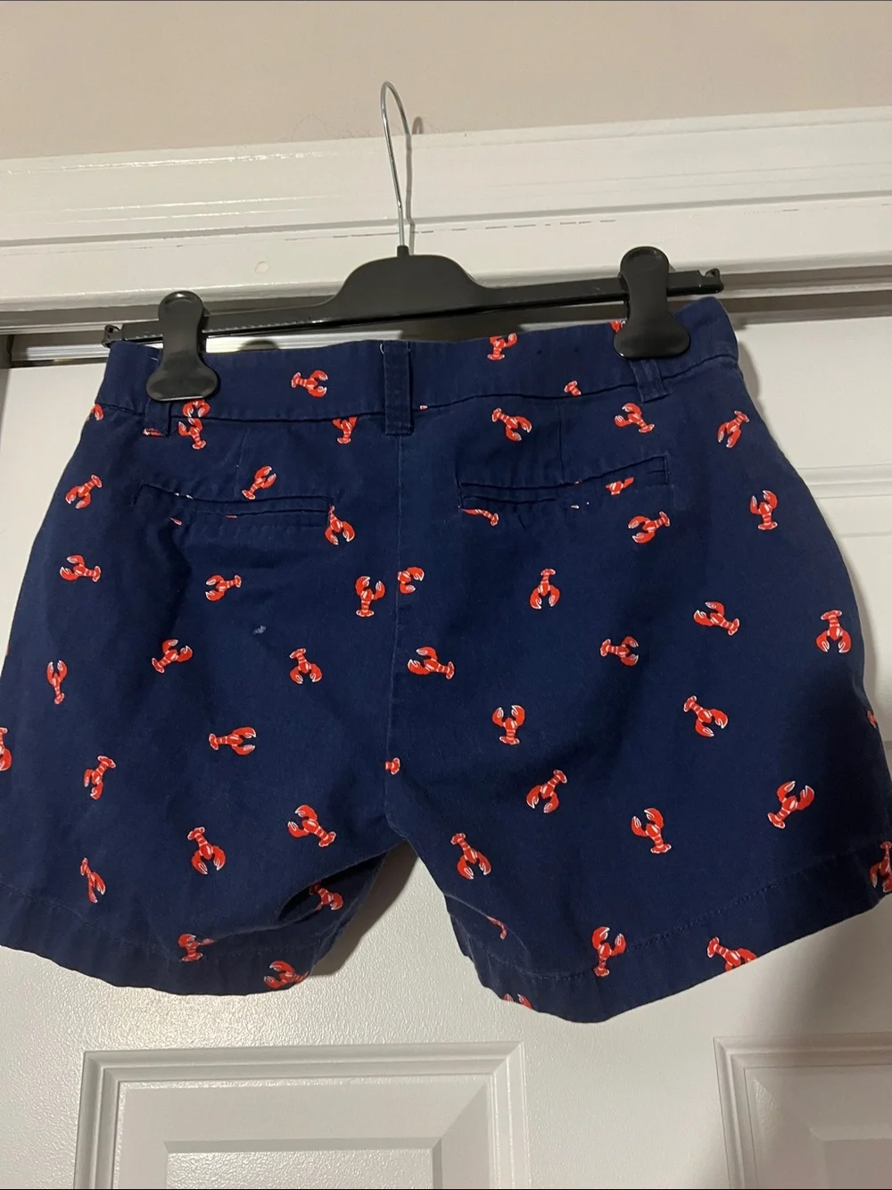 J. Crew Navy Shorts with Red Lobster Print